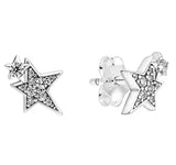 925 Silver Asymmetric Heart Double Ring Earrings Pumpkin Car Earrings