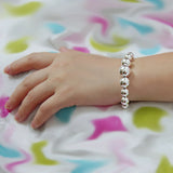 925 Sterling Silver Charm Bracelet Glossy Large Bead Chain