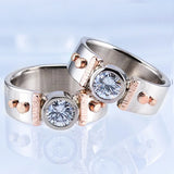 Classic Women's Two Tone Rose Plated Wedding Ring