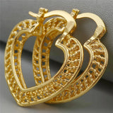 Women's Yellow Metal Hoop Earrings Hollow Large Statement Jewelry