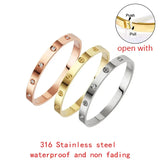 Zircon Cross Nail Bracelets Stainless Steel Jewelry