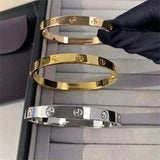 Zircon Cross Nail Bracelets Stainless Steel Jewelry