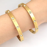 Zircon Cross Nail Bracelets Stainless Steel Jewelry