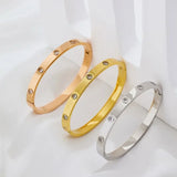 Zircon Cross Nail Bracelets Stainless Steel Jewelry