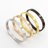 Zircon Cross Nail Bracelets Stainless Steel Jewelry