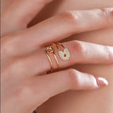 Zircon Pin Twist Ring Stainless Steel Wedding Jewelry Gift