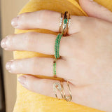 Zircon Pin Twist Ring Stainless Steel Wedding Jewelry Gift