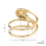 Zircon Pin Twist Ring Stainless Steel Wedding Jewelry Gift