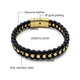Classic Chain Bracelet Leather Bracelet for Men