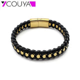 Classic Chain Bracelet Leather Bracelet for Men