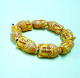 Chinese Buddha Beaded Bangle Amulet Bracelet for Party