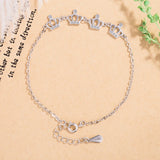 Classic Crown Pendant Bracelet 925 Silver Girl Jewelry