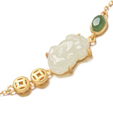 Hetian Jade Pixiu Charm Bracelet for Women Ethnic Chain Bangles Jewelry