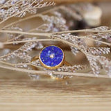 Retro Round Lapis Lazuli Adjustable Ring for Women