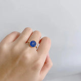 Retro Round Lapis Lazuli Adjustable Ring for Women