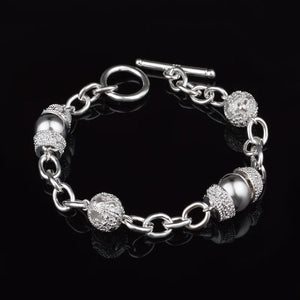 Circle Chain 925 Sterling Silver Bracelets for Women Wedding Jewelry
