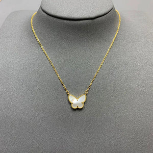 Luxury 925 Sterling Silver Butterfly Necklace with Natural Shell Rose Golden