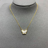 Luxury 925 Sterling Silver Butterfly Necklace with Natural Shell Rose Golden
