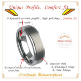 Titanium Men's Wedding Band 6mm LOVE Alliance Ring