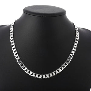 Men's 8mm 925 Sterling Silver Chain Necklace 16-24 inches