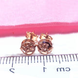 585 Purple Copper Coin Ear Studs 14K Rose Earrings Women Party Jewelry