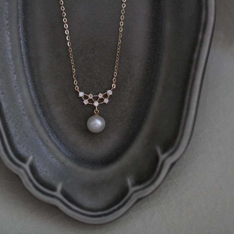 925 Sterling Silver Pearl Pendant Necklace for Women