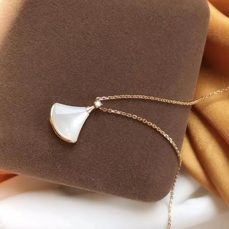Classic Shell Skirt Necklace 925 Sterling Silver Small Jewelry