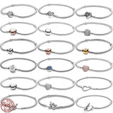 925 Sterling Silver Heart Bucket Bracelet for Charm DIY