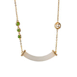 Silver Inlaid Hetian Jade Pendant, Ancient Chinese Smiling Necklace