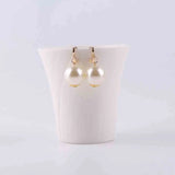 Big Pearl Clip On Earrings 14mm No Piercing Cushion Style Jewelry