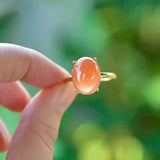 Vintage Red Chalcedony Engagement Ring