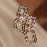925 Silver Square Diamond Earrings Wedding Jewelry