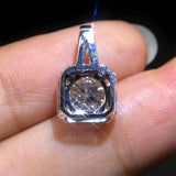 Sterling Silver Square Necklace Sapphire Wedding Necklaces