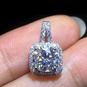 Sterling Silver Square Necklace Sapphire Wedding Necklaces