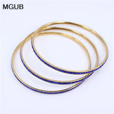 Stainless Steel Crystal Bangles Set