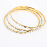 Stainless Steel Crystal Bangles Set