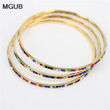 Stainless Steel Crystal Bangles Set