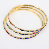 Stainless Steel Crystal Bangles Set