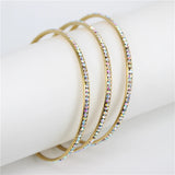 Stainless Steel Crystal Bangles Set