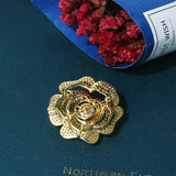 Classic 14K Plated Pearl Flower Brooch Costume Jewelry