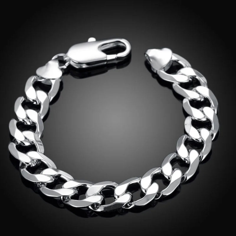 925 Silver Men Chain Bracelet for Wedding Party