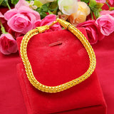 Classic 24K Yellow Plated Men's Necklace, Domineering Chain for Wedding