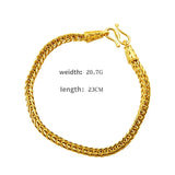 Classic 24K Yellow Plated Men's Necklace, Domineering Chain for Wedding