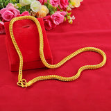 Classic 24K Yellow Plated Men's Necklace, Domineering Chain for Wedding