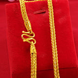Classic 24K Yellow Plated Men's Necklace, Domineering Chain for Wedding