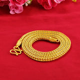 Classic 24K Yellow Plated Men's Necklace, Domineering Chain for Wedding