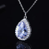 5A Zircon Water Drop Pendant Necklace 18k Filled Jewelry