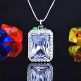 5A Zircon Water Drop Pendant Necklace 18k Filled Jewelry