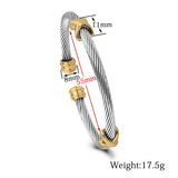 Stainless Steel Punk Cross Charm Bangle Bracelet