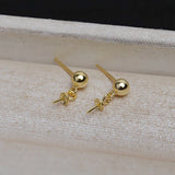 S925 Sterling Silver Earring Base Mounts Findings 3 Pairs/Lot